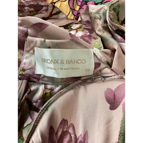 Bronx And Banco 'Noel Sakura' Pink Satin Mini Dress Size XS - Picture 4 of 4